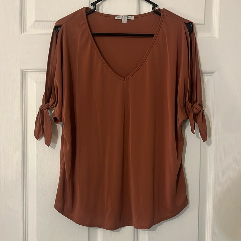 green envelope blouse